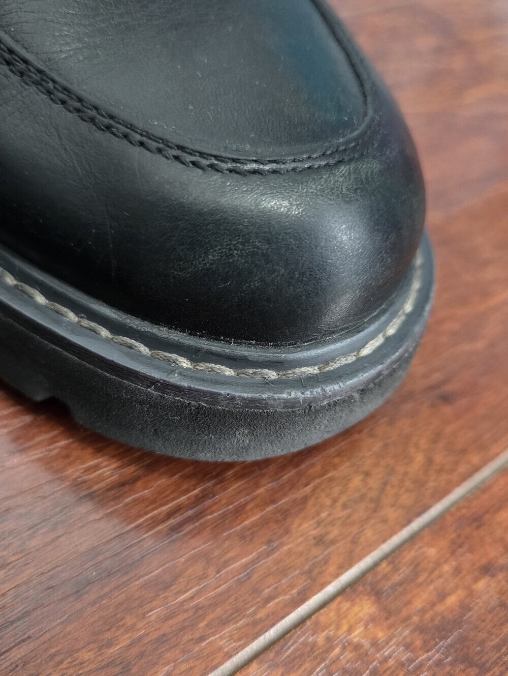 Flexi Women's Black Leather Tassel Lug Sole Slip On Loafers Size 6.5 - Picture 7 of 8